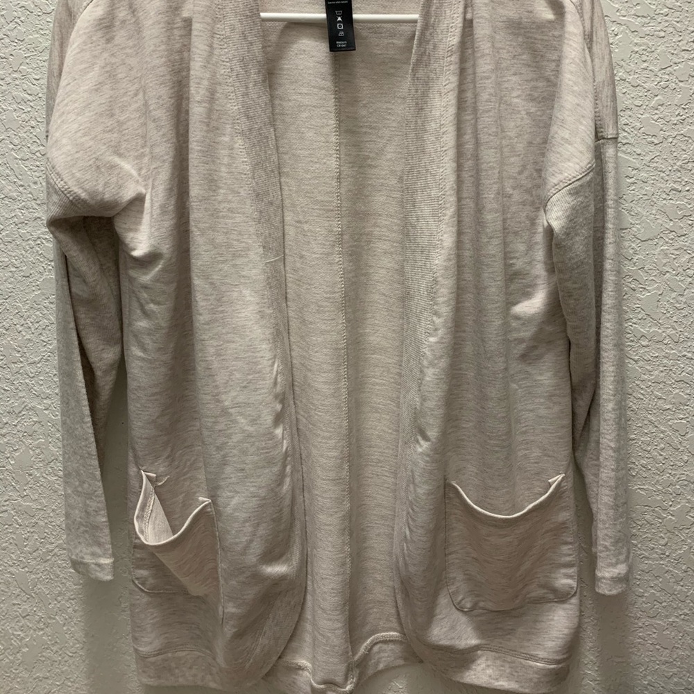 RBX light weight cardigan top, heathered tan